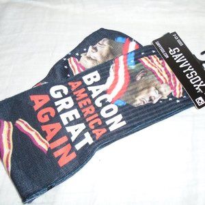 Savvy Sox Bacon America Great Again Size 7-13 Men Women 8.5-13